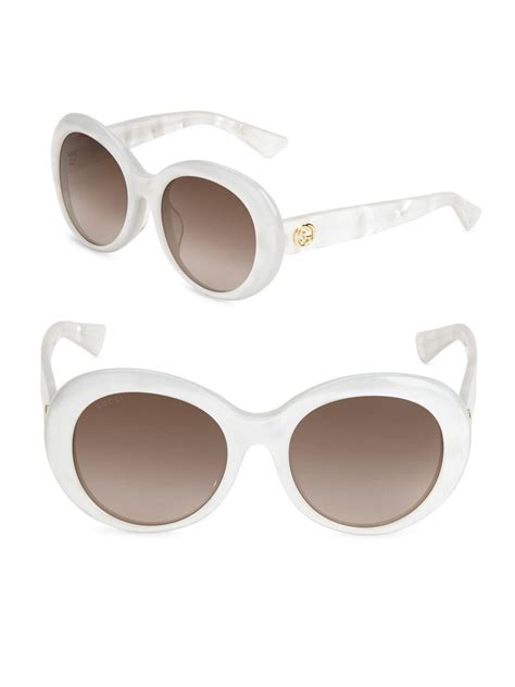 white round gucci sunglasses|white gucci sunglasses for women.